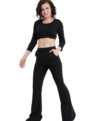 Women's Black Bootcut Casual Trouser