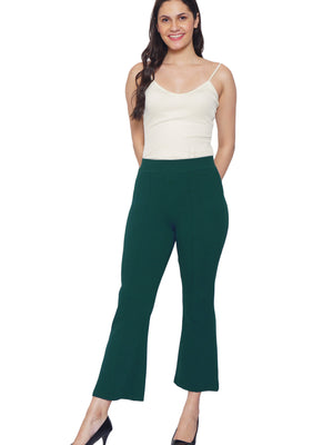 Women's Green Bootcut Trouser
