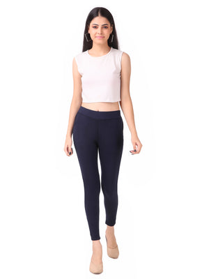 Navy Blue Slim Fit Leggings