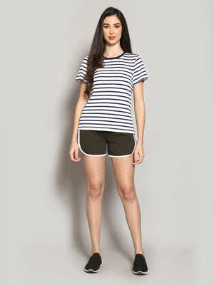 Women's Solid Olive Hotpants