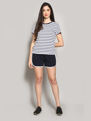Women's Solid Navy Hotpants