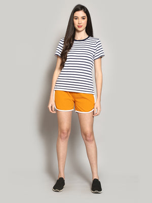 Women's Solid Mustard Hotpants